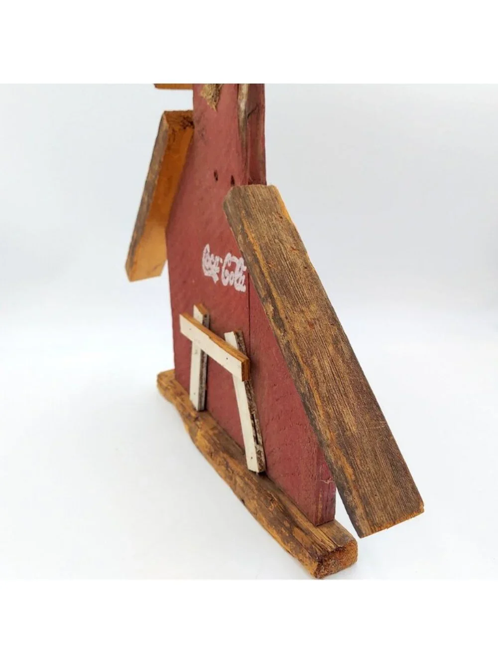 Coca Cola Barnwood Wall Art Birdhouse Barn Decor Reclaimed Farmcore Red Country